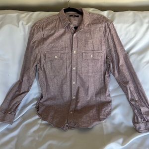 7 For All Mankind light red long sleeve button down shirt.